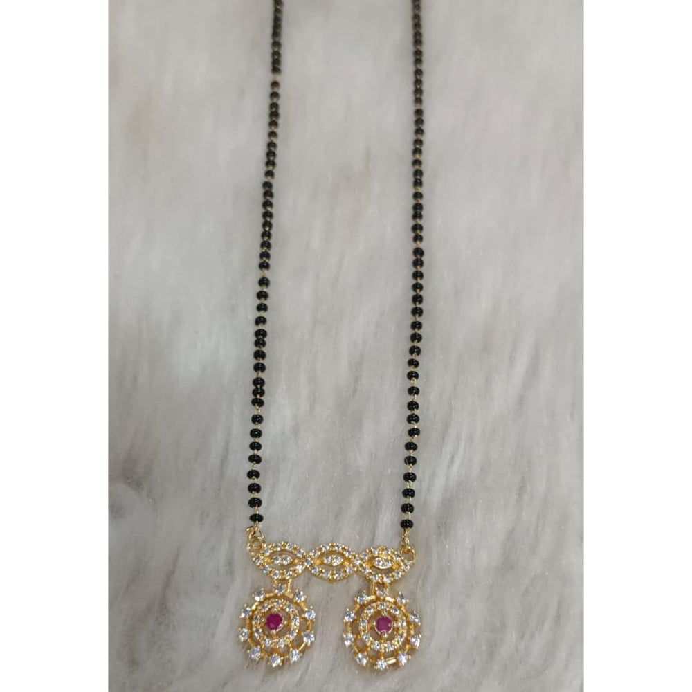 Tarangavi Austrian Stone And Black Beads Designer Mangalsutra-(Pack of 12)