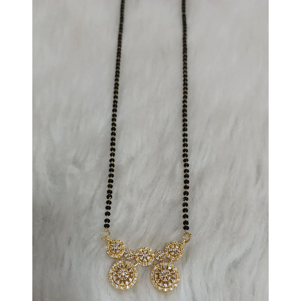 Tarangavi Austrian Stone And Black Beads Designer Mangalsutra-(Pack of 12)