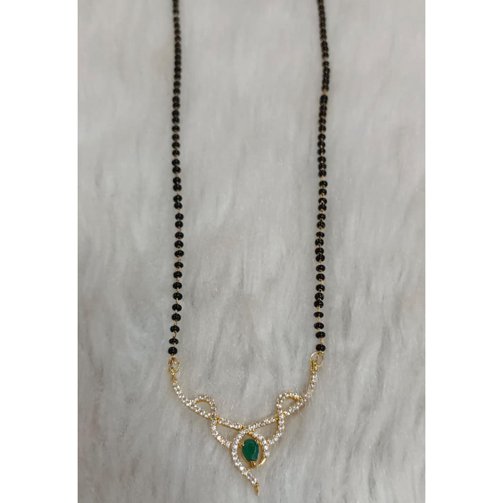 Tarangavi Austrian Stone And Black Beads Designer Mangalsutra-(Pack of 12)