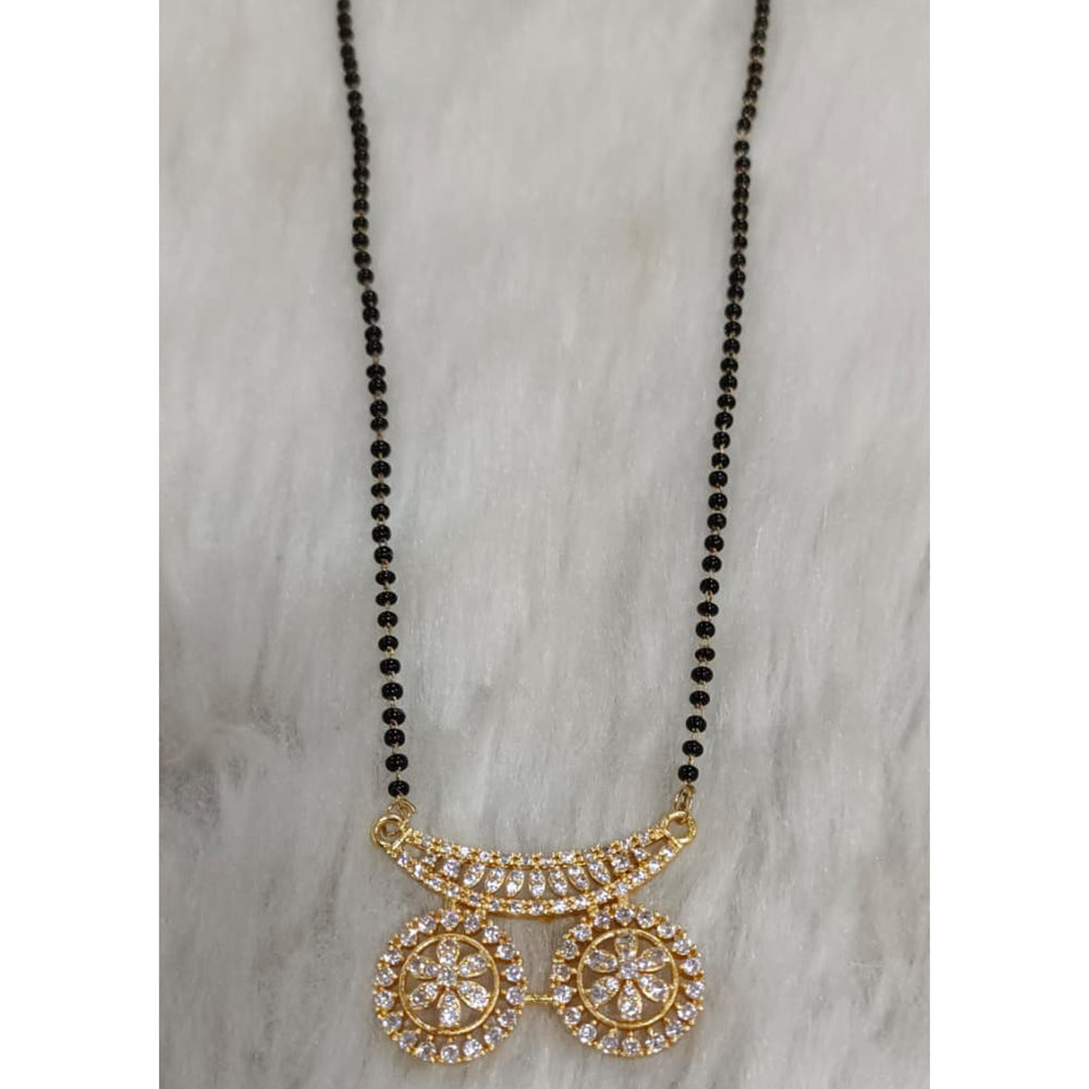 Tarangavi Austrian Stone And Black Beads Designer Mangalsutra-(Pack of 12)