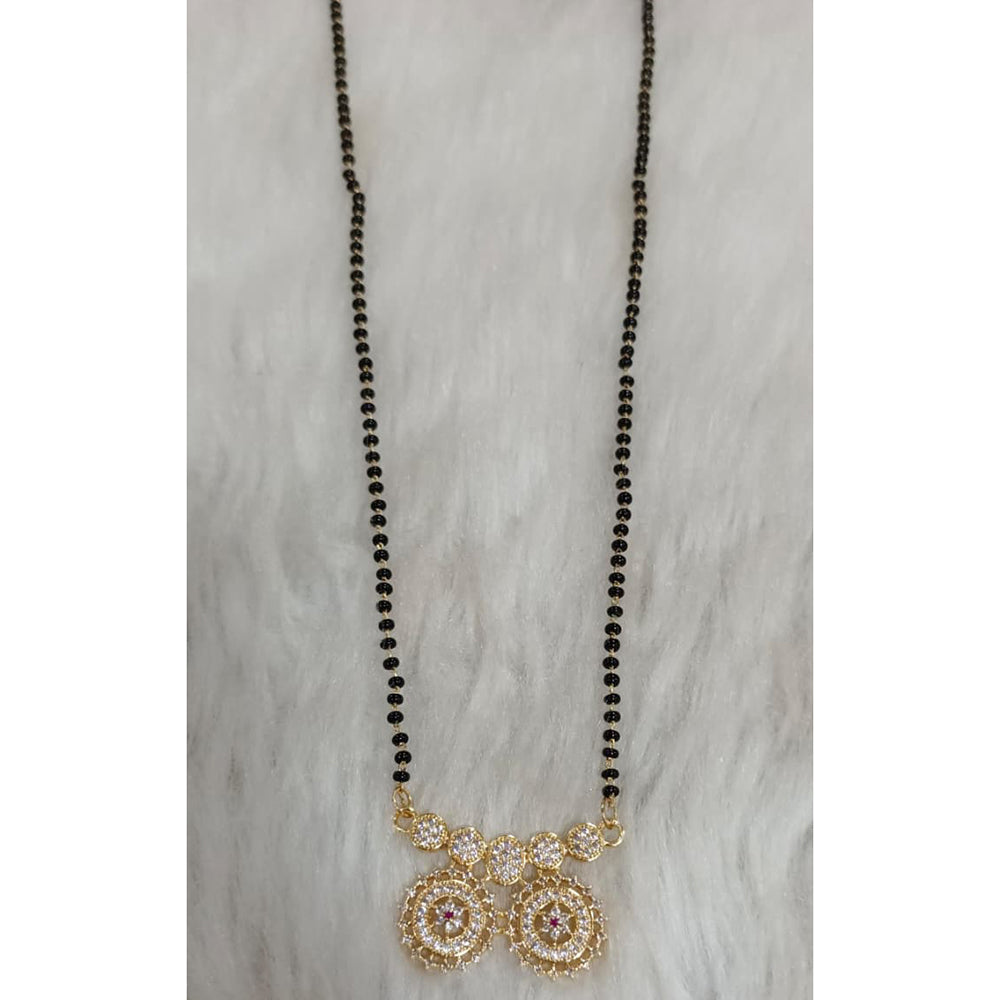 Tarangavi Austrian Stone And Black Beads Designer Mangalsutra-(Pack of 12)