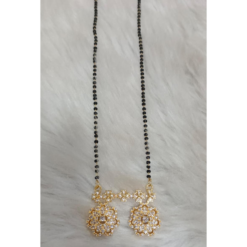 Tarangavi Austrian Stone And Black Beads Designer Mangalsutra-(Pack of 12)