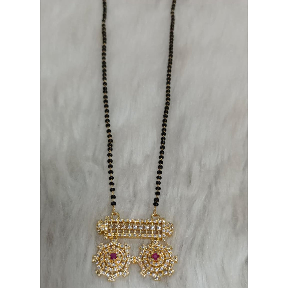 Tarangavi Austrian Stone And Black Beads Designer Mangalsutra-(Pack of 12)