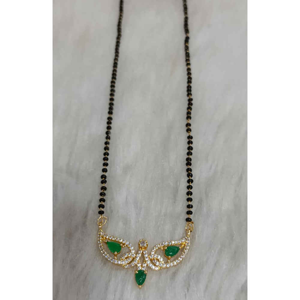 Tarangavi Austrian Stone And Black Beads Designer Mangalsutra-(Pack of 12)