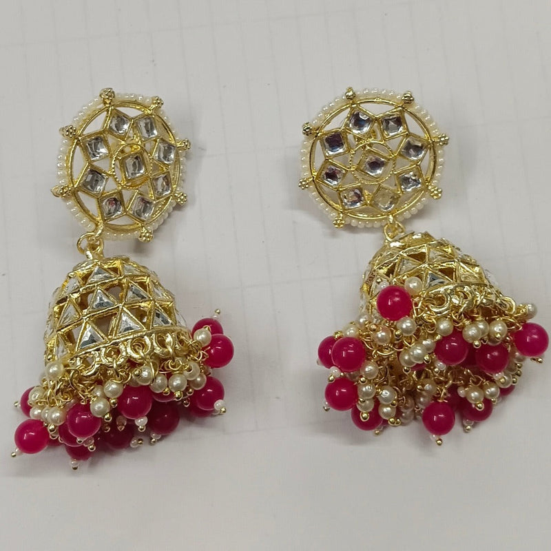 Darshana Jewels Gold Plated Kundan Jhumki Earrings