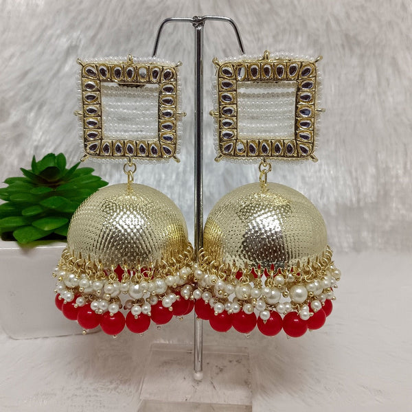 Darshana Jewels Gold Plated Meenakari Jhumki Earrings