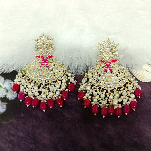 Darshana Jewels Gold Plated Kundan Stone Dangler Earrings