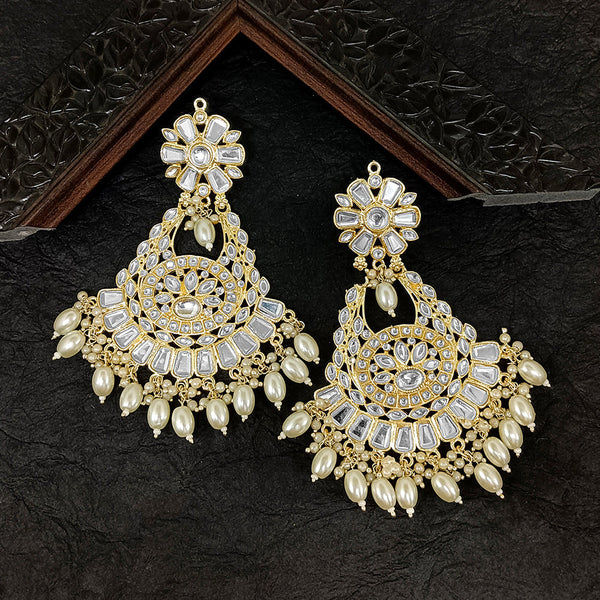 Darshana Jewels Gold Plated Kundan Stone Dangler Earrings