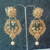 Shreeji Gold Plated Crystal Stone Dangler Earrings