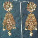 Shreeji Gold Plated Crystal Stone Dangler Earrings