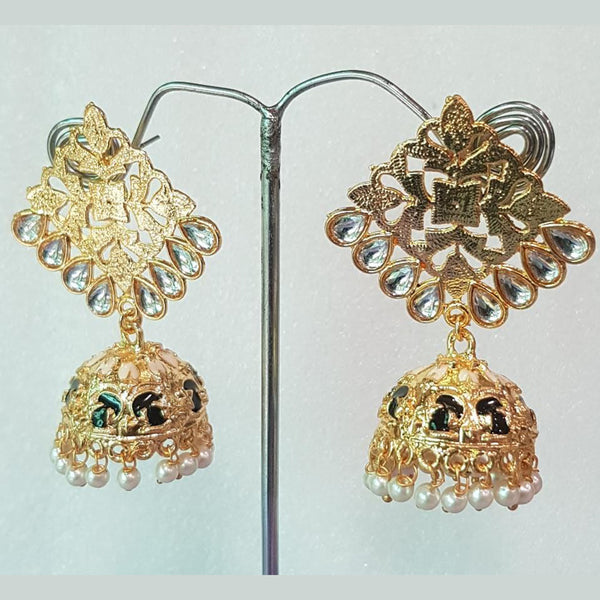 Shreeji Gold Plated Jhumki Earrings