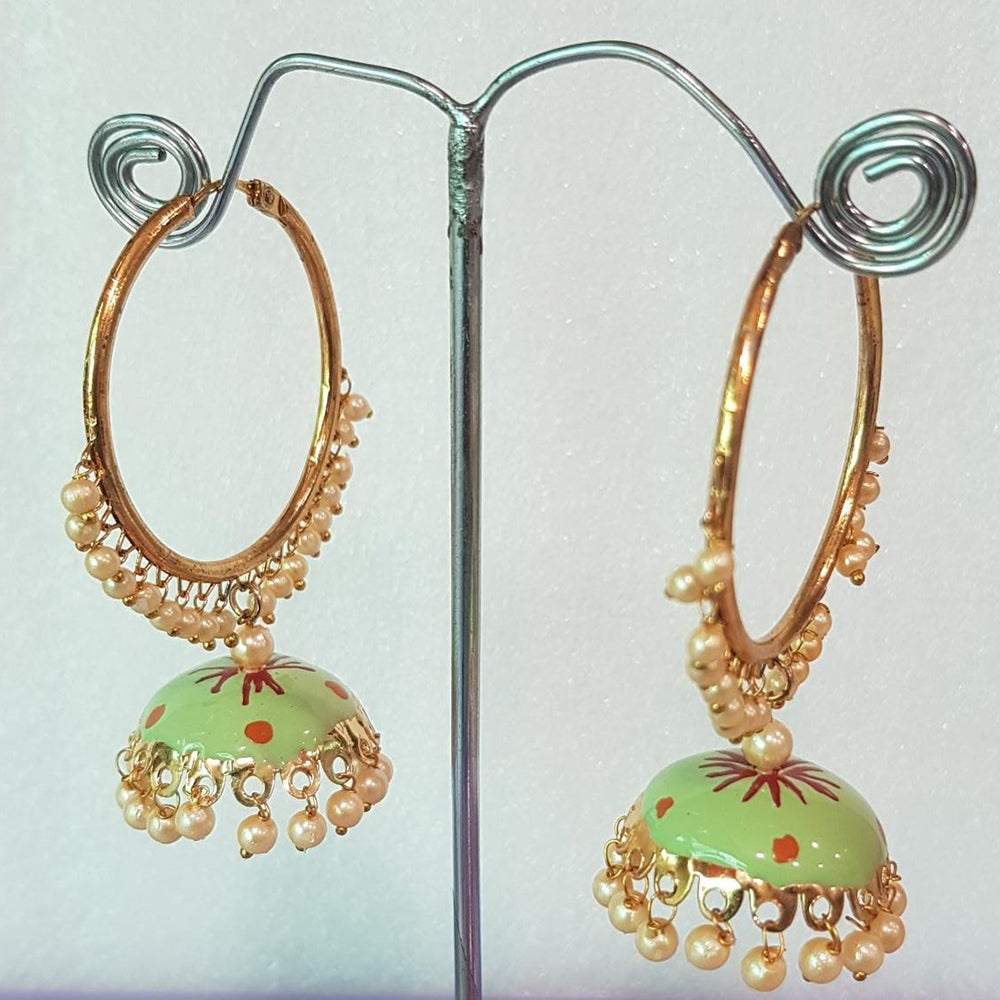 Shreeji Gold Plated Jhumki Earrings