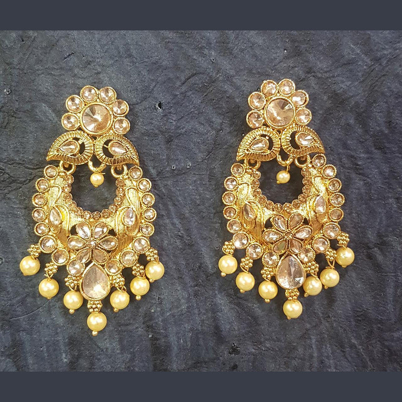 Shreeji Gold Plated Dangler Earrings