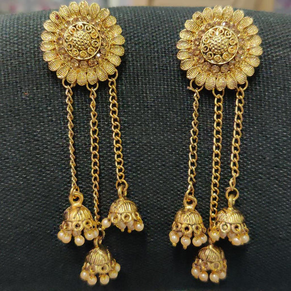 Shreeji Gold Plated Crystal Stone Earrings