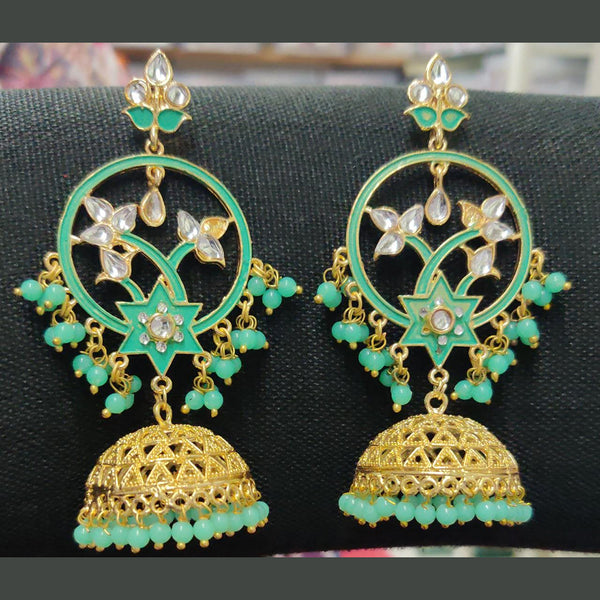 Shreeji Gold Plated Meenakari Jhumki Earrings