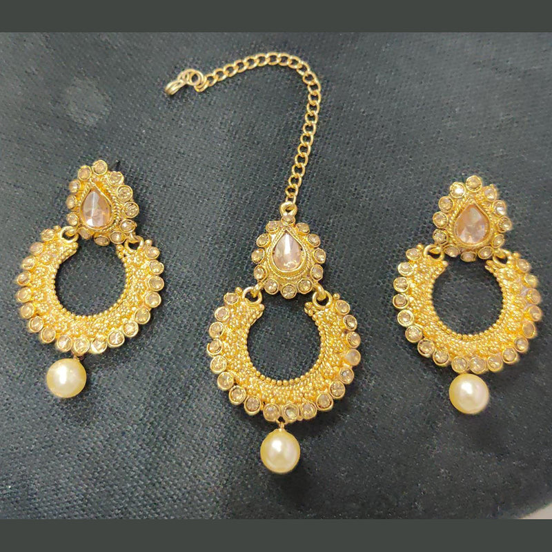 Shreeji Gold Plated Earrings With Mangtikka