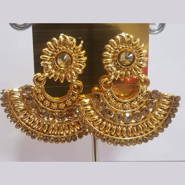 Shreeji Gold Plated Austrian Stone Dangler Earrings