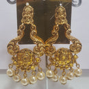 Shreeji Gold Plated Kundan Stone Dangler Earrings