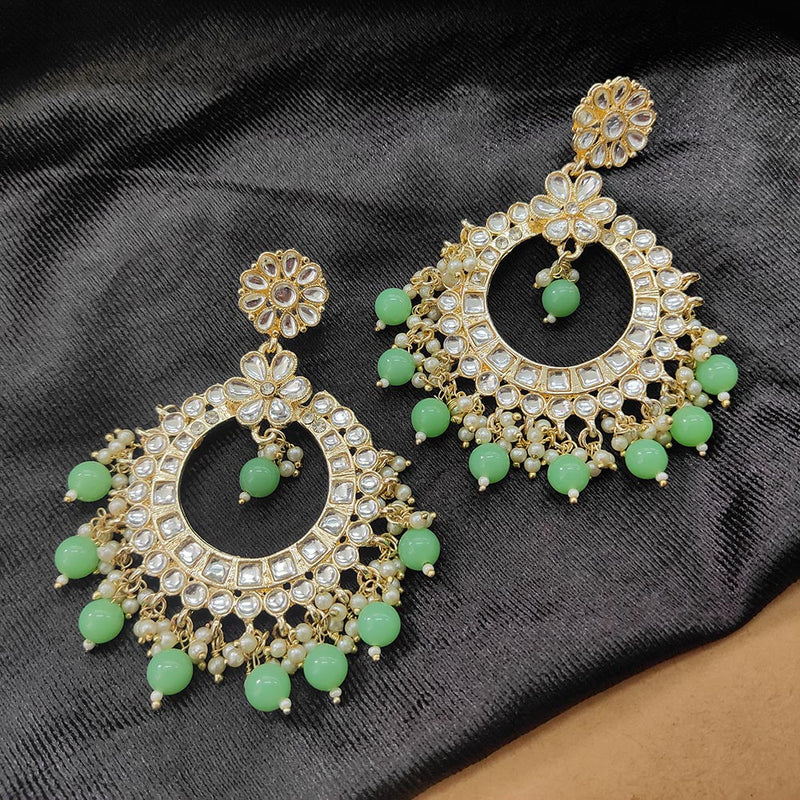 Darshana Jewels Gold Plated Kundan Stone And Beads Dangler Earrings