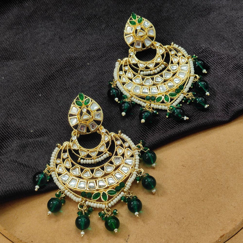 Darshana Jewels Gold Plated Kundan Stone And Beads Dangler Earrings