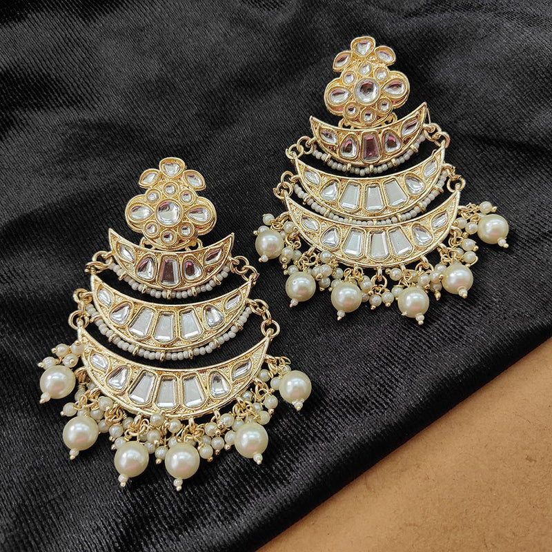 Darshana Jewels Gold Plated Kundan Stone And Beads Dangler Earrings