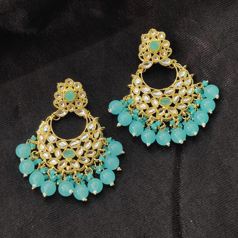 Darshana Jewels Gold Plated Kundan Stone And Beads Dangler Earrings