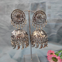 Darshana Jewels Oxidised  Plated Jhumki Earrings