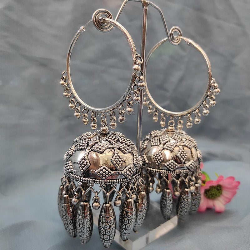 Darshana Jewels Oxidised  Plated Jhumki Earrings