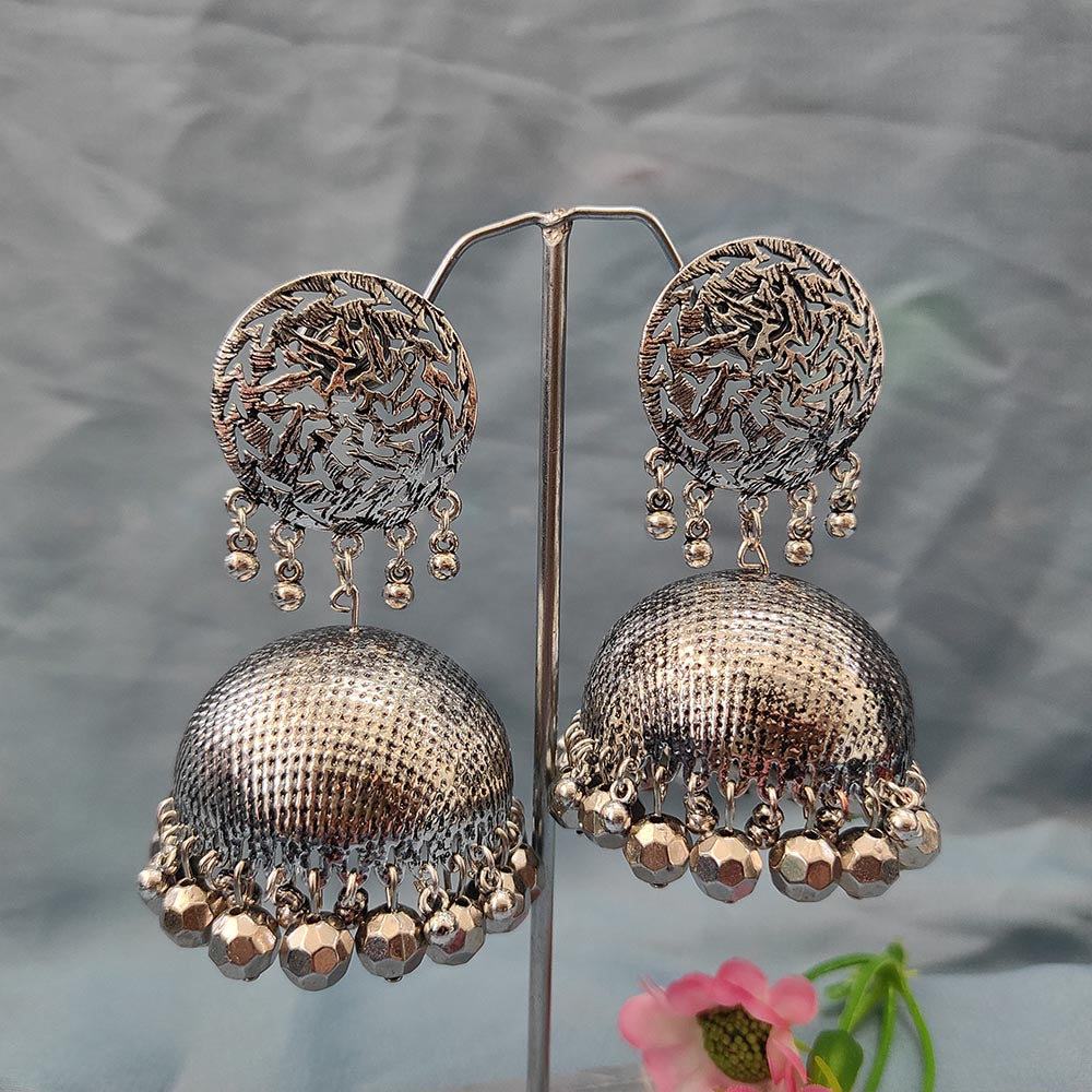 Darshana Jewels Oxidised  Plated Jhumki Earrings