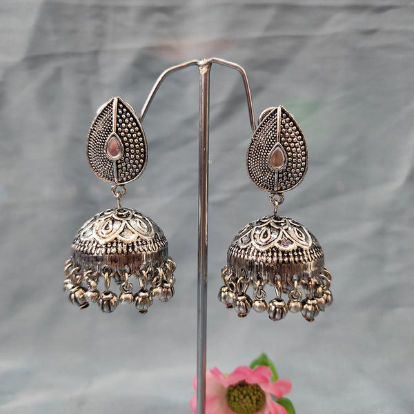 Bhavi Jewels Oxidised  Plated Jhumki Earrings