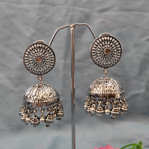 Bhavi Jewels Oxidised  Plated Jhumki Earrings