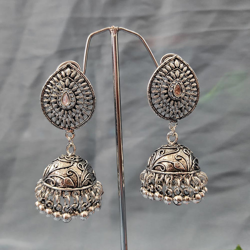 Bhavi Jewels Oxidised  Plated Jhumki Earrings