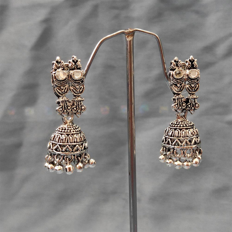 Darshana Jewels Oxidised  Plated Jhumki Earrings