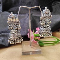 Darshana Jewels Oxidised  Plated Jhumki Earrings