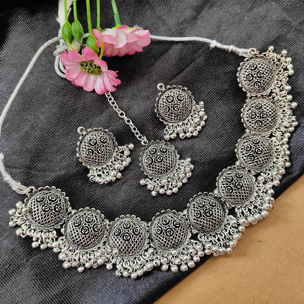 Darshana Jewels Oxidised  Plated Necklace Set