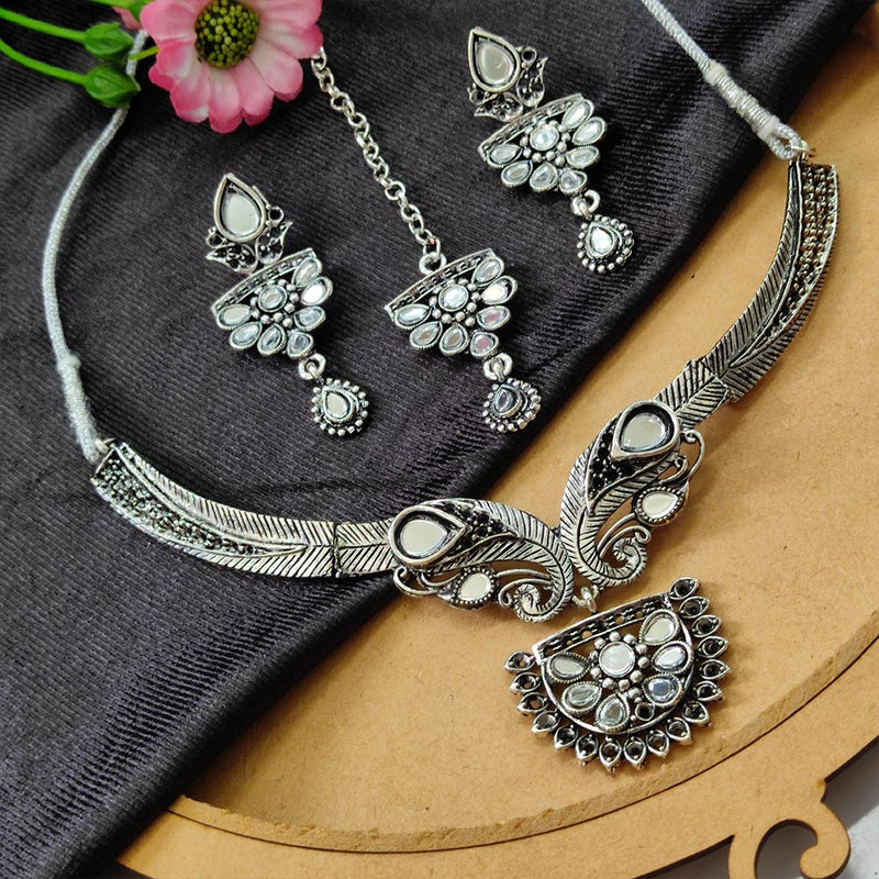 Bhavi Jewels Oxidised  Plated Necklace Set