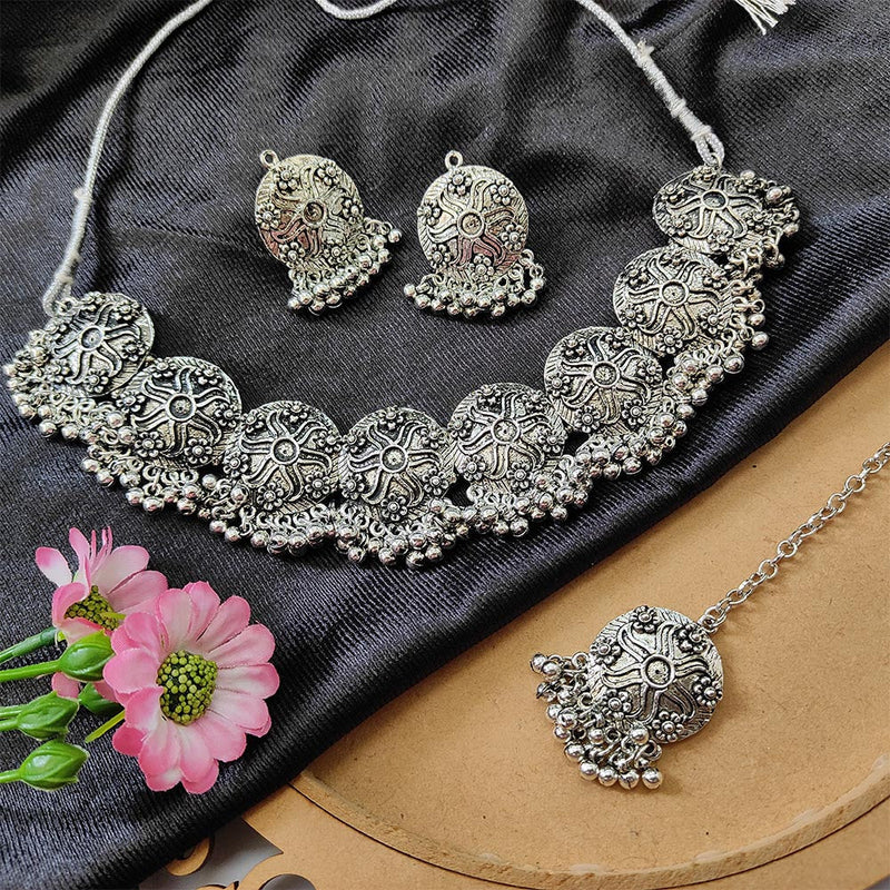 Darshana Jewels Oxidised  Plated Necklace Set