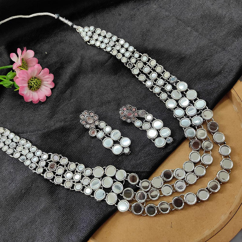 Bhavi Jewels Oxidised  Plated Necklace Set