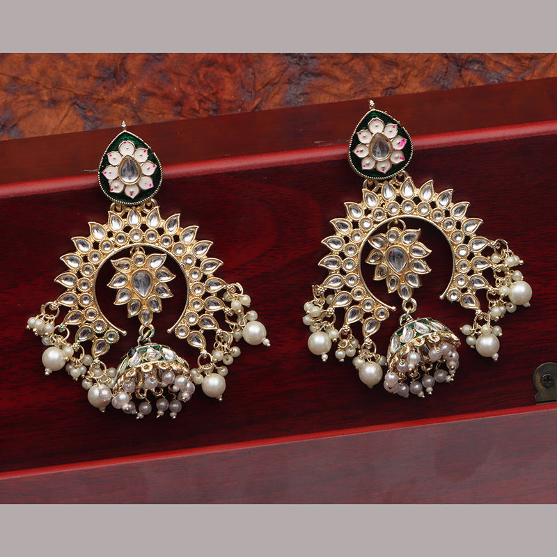 Darshana Jewels Gold Plated Kundan Dangler Earrings