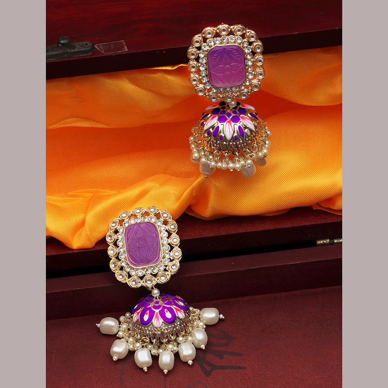 Darshana Jewels Gold Plated Austrian Stone Jhumki Earrings