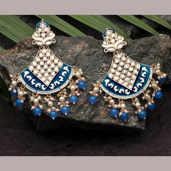 Darshana Jewels Kundan And Meenakari Dangler Earrings