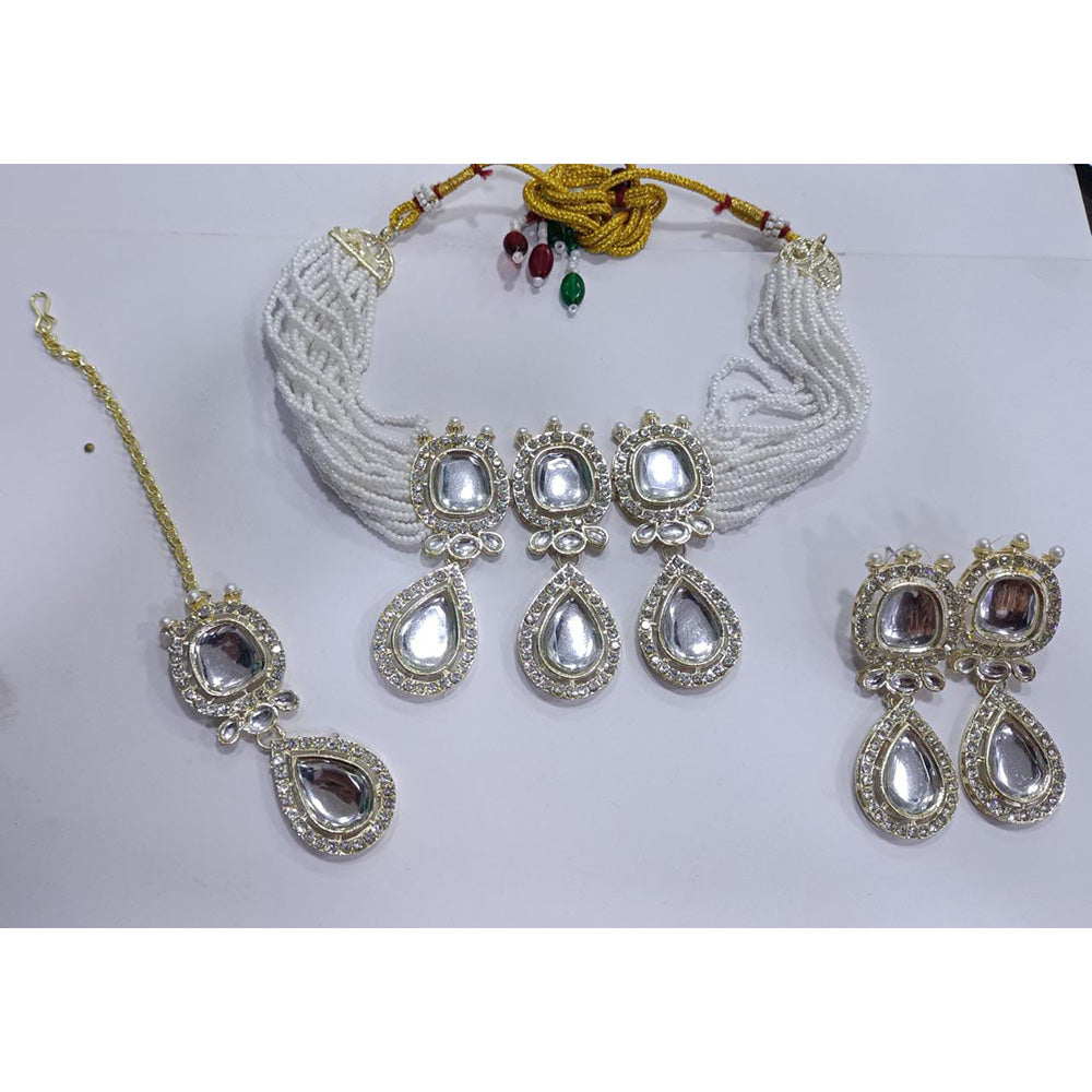 Om Creations Gold Plated Crystal Stone Choker Necklace Set