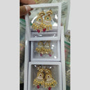 Om Creations Gold Plated Kundan And Pearl Meenakari Dangler Earrings