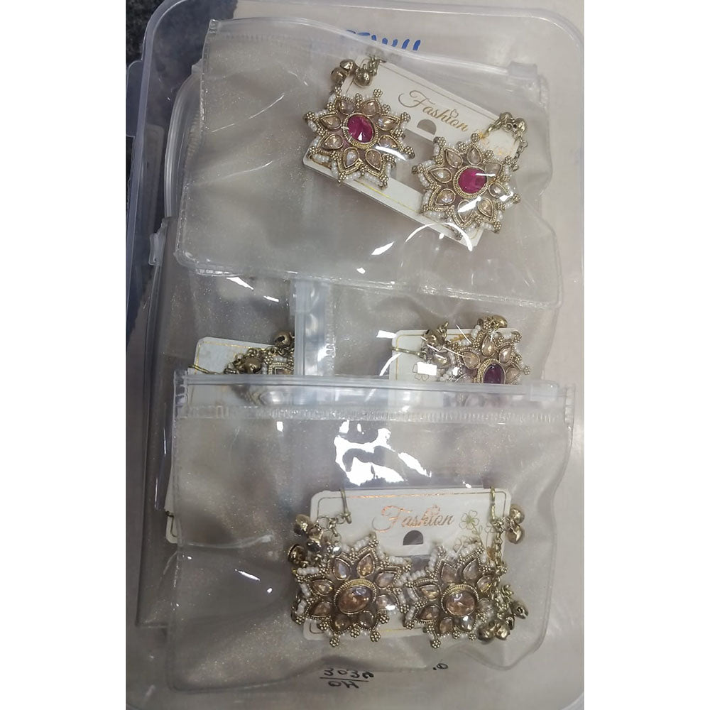 Om Creations Crystal Pearl And Ghungroo Dangler Earrings for Women