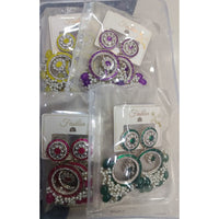 Om Creations Kundan and Meenakari Pearl Dangler Earrings for Women