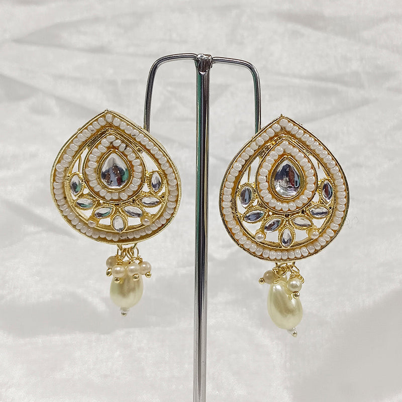 Bhavi Kundan Stone Gold Plated Stud Earrings