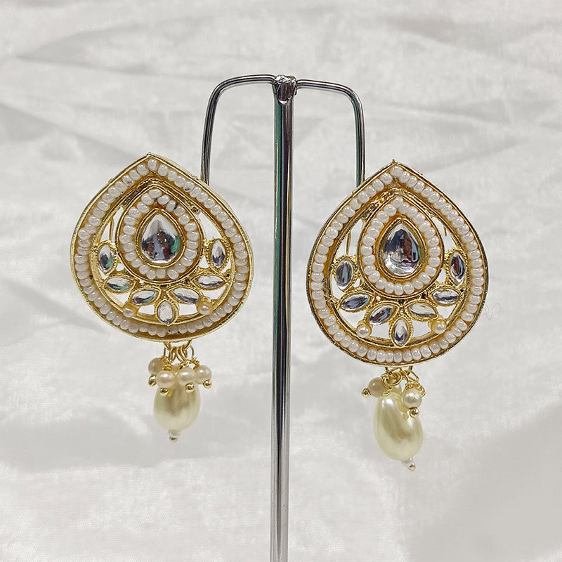 Darshana Jewels Kundan Stone Gold Plated Stud Earrings