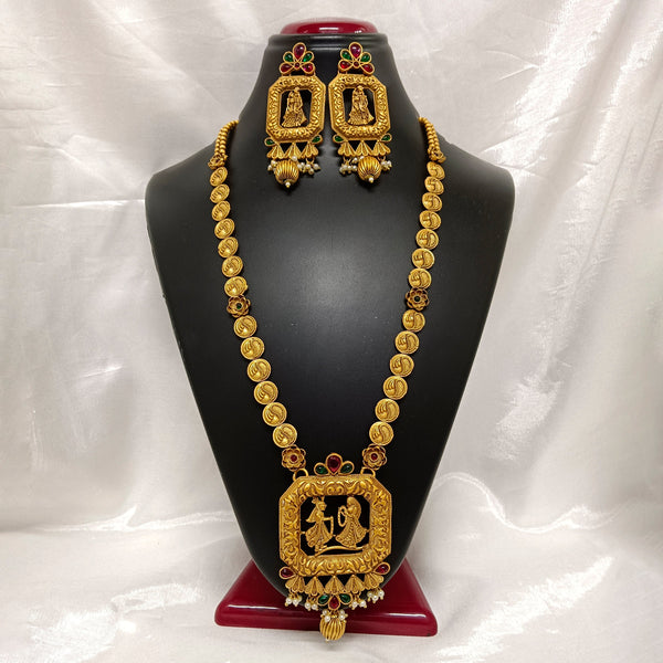 Darshana Jewels Kundan Stone Gold Plated Necklace Set