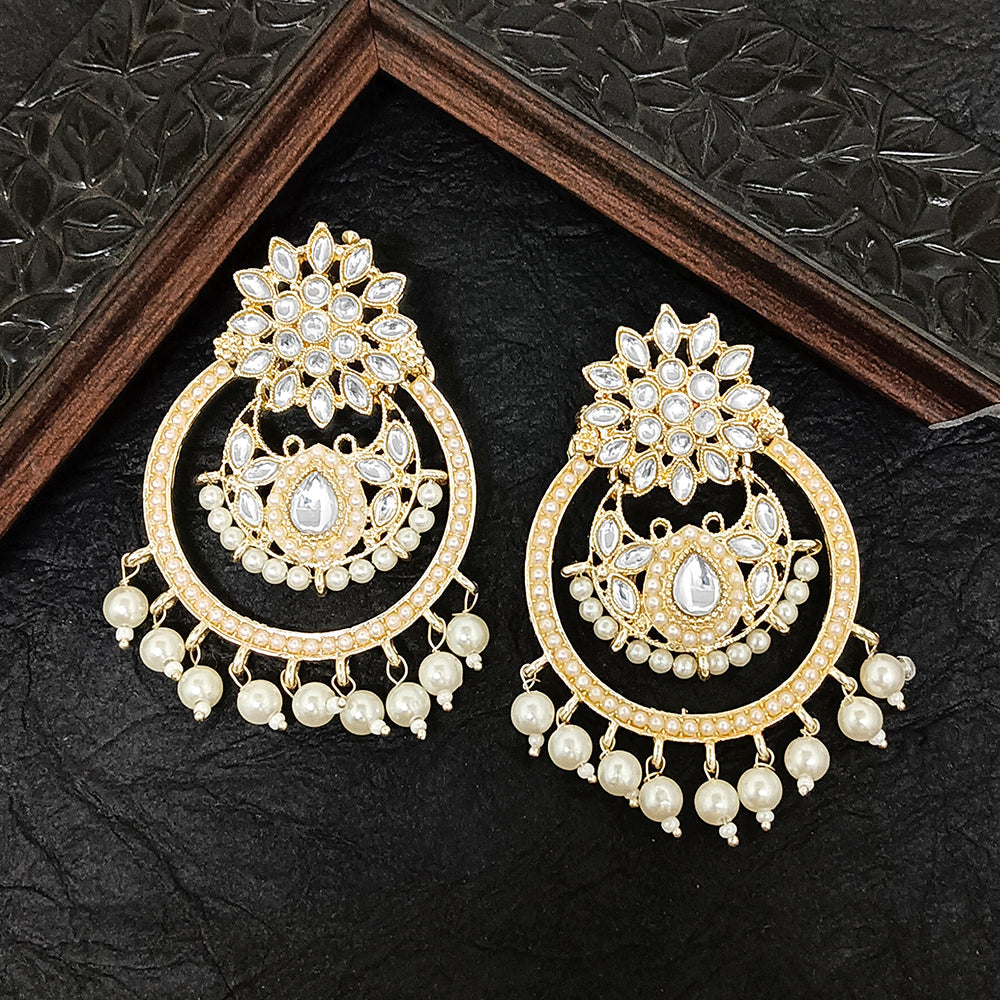 Darshana Jewels Gold Plated Kundan Stone Dangler Earrings