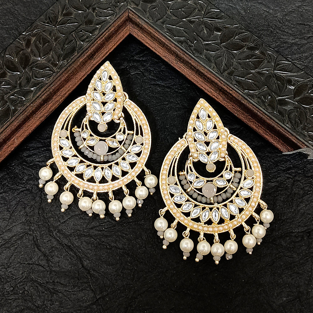 Darshana Jewels Gold Plated Kundan Stone Dangler Earrings